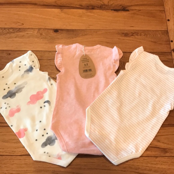 Rabbit Bear Organic Girl Onesies. 3 Pack. NWT - Picture 5 of 5